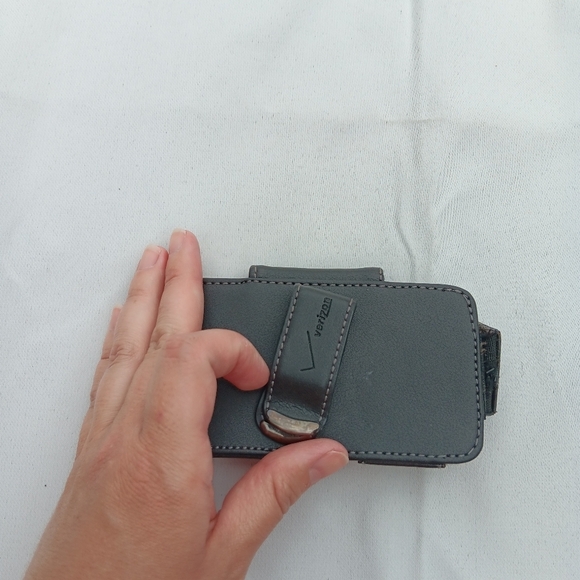 VTG Black Leather Cell Phone Case Cover Pouch Holster Swivel Belt Clip VERIZON - Picture 7 of 11